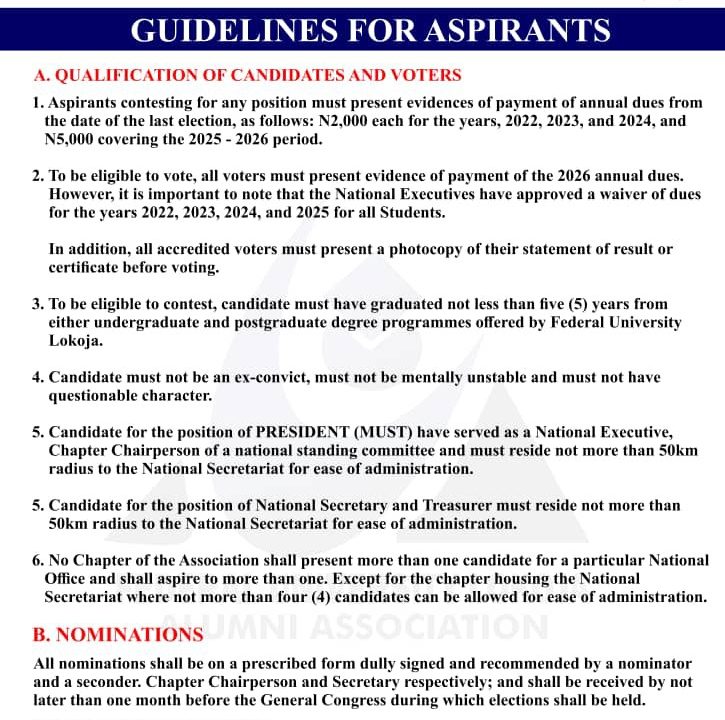 FUL Alumni Association Releases Election Guidelines, Timetable for Transparent Poll